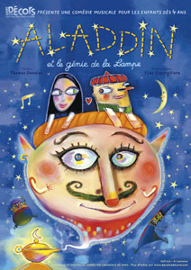 affiche du spectacle pour enfants : Aladdin et le gnie de la lampe
